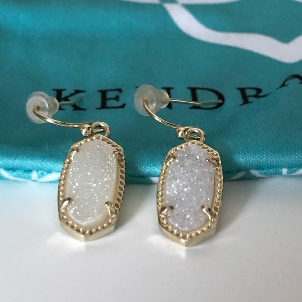 Kendra Scott Gold Drop Iridescent Drusy Earrings